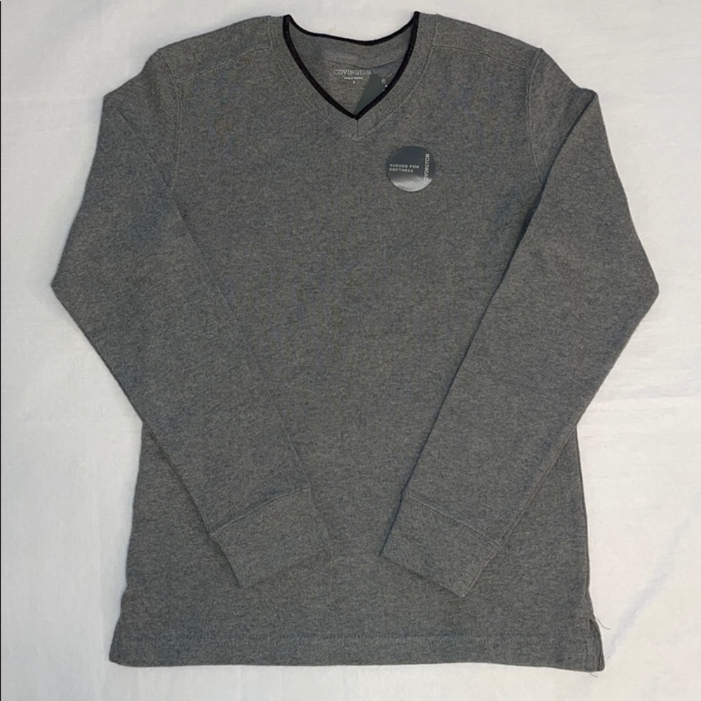 Men's V Neck Covington Grey Pull Over Sweater